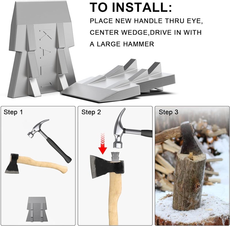 Ybenlld 5 Pcs Safety Hammer Handle Wedge, Concial Handle Metal Wedges,Mauls Handle Wedge Kit for Hammer Axe Claw Sledge Handle - Image 4